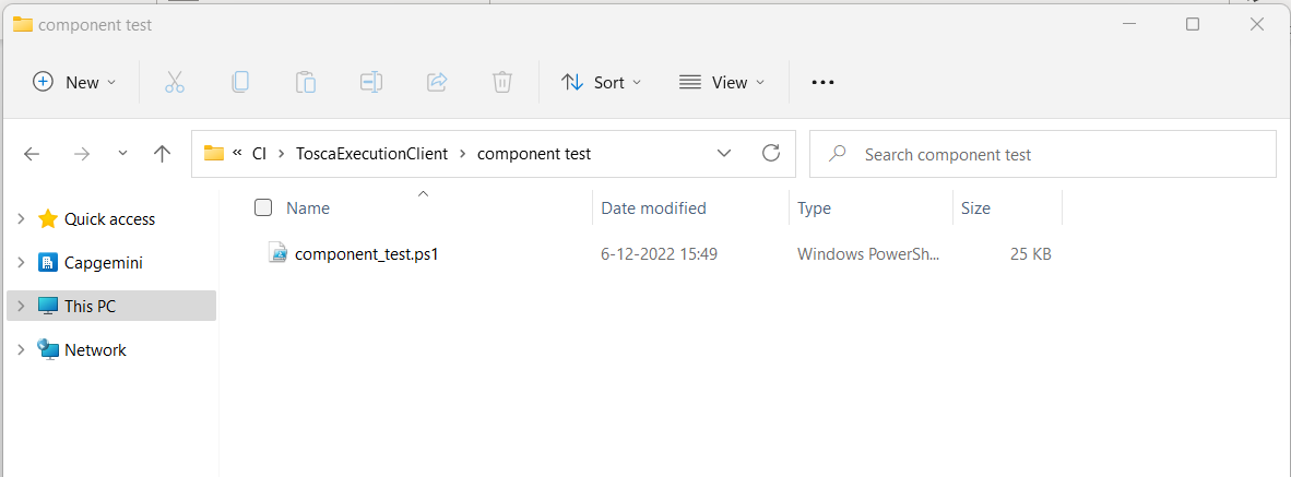 content component test folder